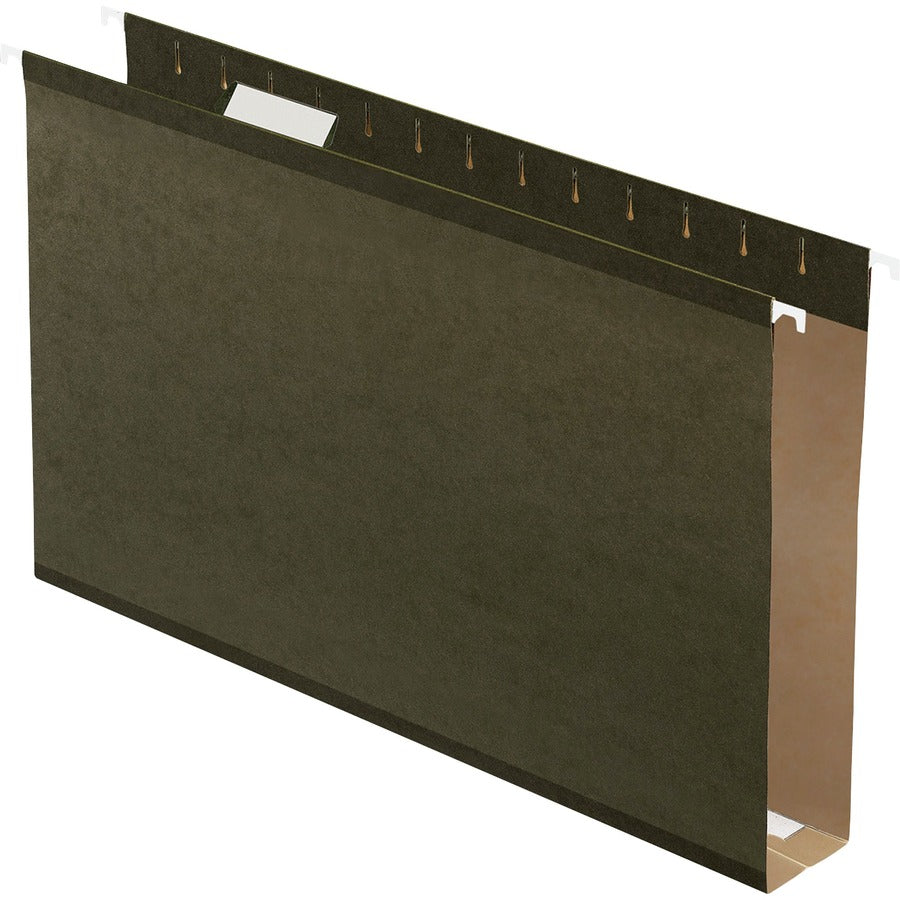 Pendaflex Legal Hanging Folder - 2" Folder Capacity - 8 1/2" x 14" - Pressboard - Standard Green - Reinforced Gusset, Acid-free - 10% Recycled - 25 / Box