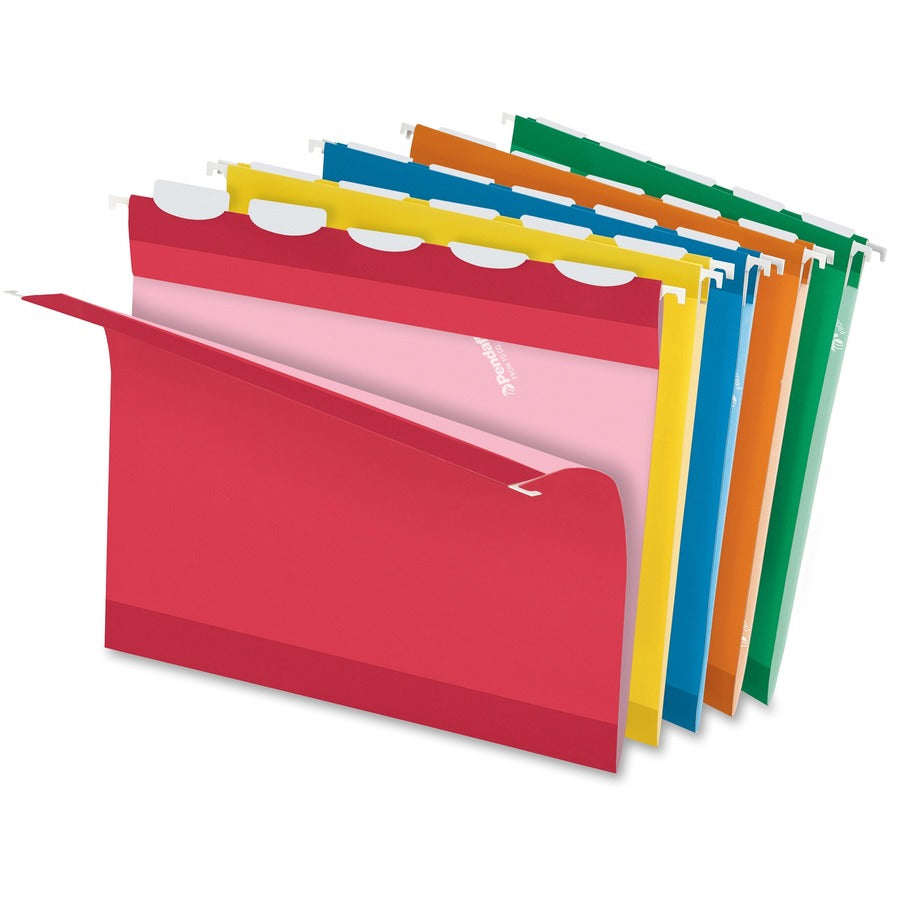 Pendaflex Ready-Tab 1/5 Tab Cut Letter Hanging Folder - 8 1/2" x 11" - Assorted - Reinforced - 10% Recycled - 25 / Box