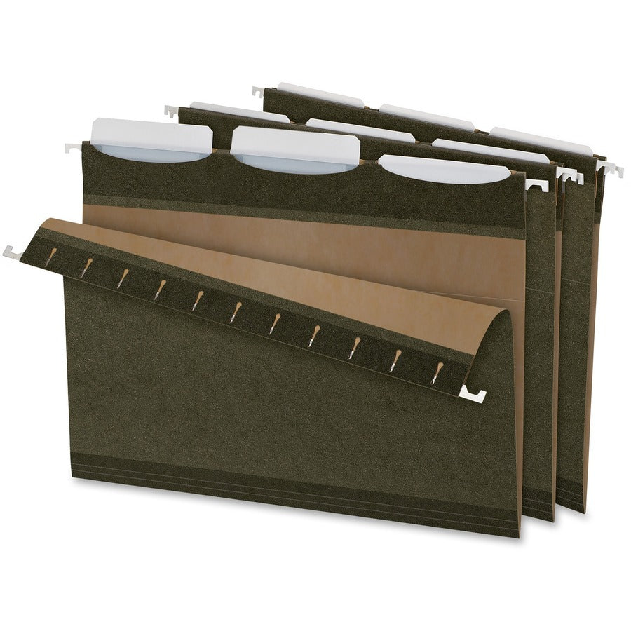 Pendaflex Ready-Tab 1/3 Tab Cut Letter Recycled Hanging Folder - 8 1/2" x 11" - Green - Reinforced - 10% Recycled - 25 / Box