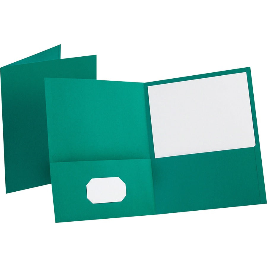 Oxford Letter Pocket Folder - 8 1/2" x 11" - 100 Sheets Capacity - 2 Internal Pocket - Leatherette - Teal - Turned Edge - 10% Recycled - 25 / Box