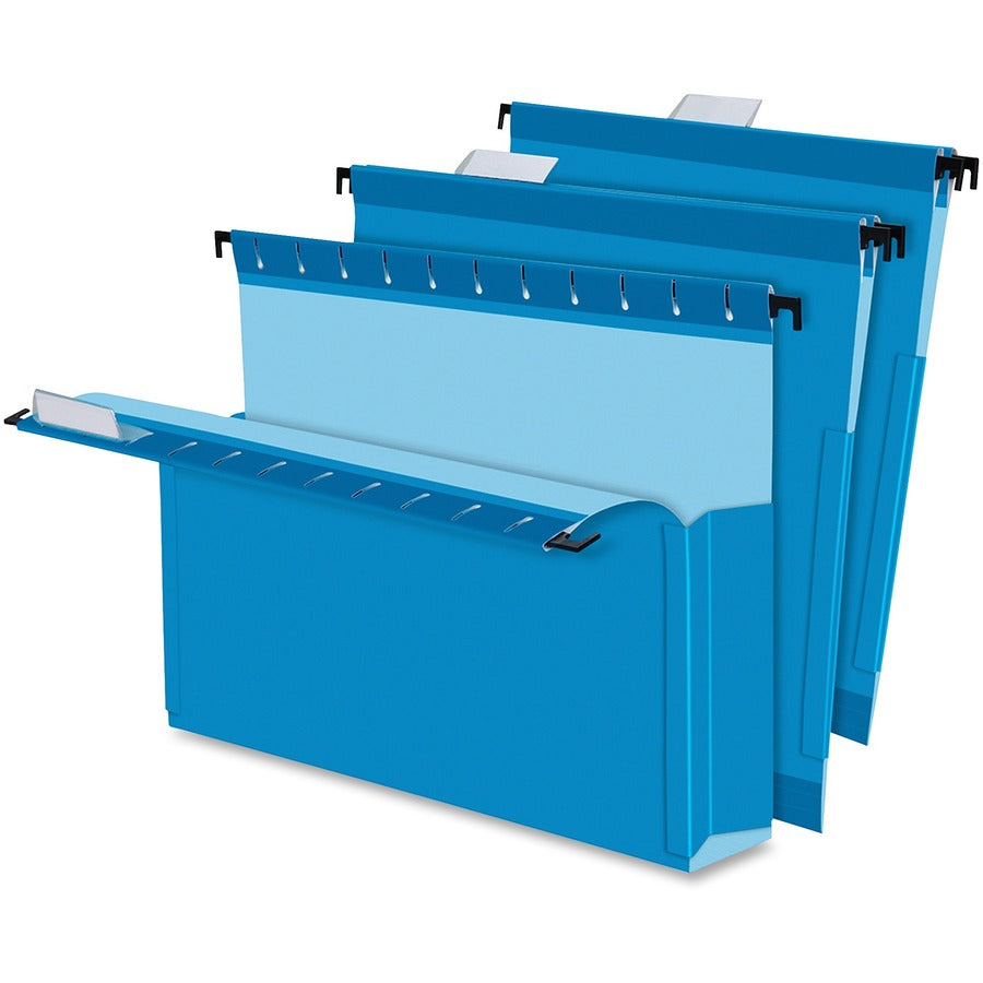 Pendaflex SureHook Letter Hanging Folder - 8 1/2" x 11" - 3" Expansion - Blue - Slip Resistant, Durable - 10% Recycled - 25 / Box