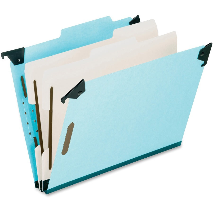 Pendaflex Letter Classification Folder - 8 1/2" x 11" - 2" Expansion - 2 3/4" for Folder - 2 Divider - 25 pt. - Pressboard, Tyvek - Blue - Tab Divider, Reinforced Gusset, Acid-free, Durable - 65% Recycled - 1 Each