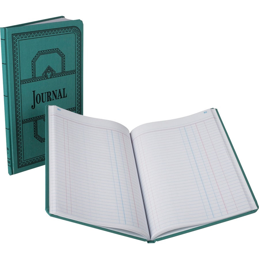 Boorum & Pease Boorum 66 Series Blue Canvas Journal Books - 150 Sheet(s) - Thread Sewn - 7.62" x 12.12" Sheet Size - Blue - White Sheet(s) - Blue, Red Print Color - Blue Cover - 1 Each