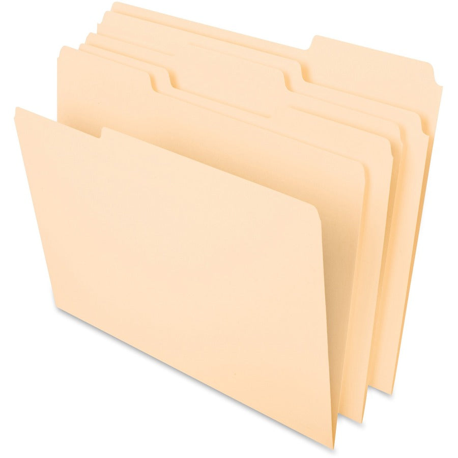 Pendaflex 1/3 Tab Cut Letter Top Tab File Folder - 8 1/2" x 11" - 3/4" Expansion - Top Tab Location - Assorted Tab Position - 11 pt. - 1 Plys - Manila - Tab - 10% Recycled - 100 / Box