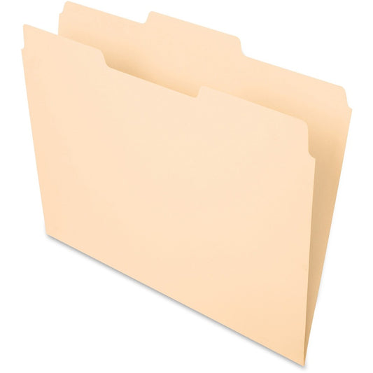 Pendaflex Essentials 1/3 Tab Cut Letter Top Tab File Folder - 8 1/2" x 11" - 3/4" Expansion - Top Tab Location - Center Tab Position - 11 pt. - 1 Plys - Manila Paper - Manila - Corner - 10% Recycled - 100 / Box