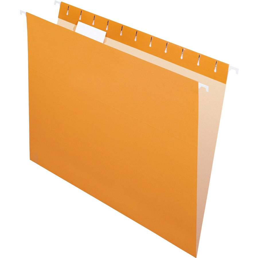 Pendaflex Essentials 1/5 Tab Cut Letter Hanging Folder - 8 1/2" x 11" - Orange - 100% Recycled - 25 / Box