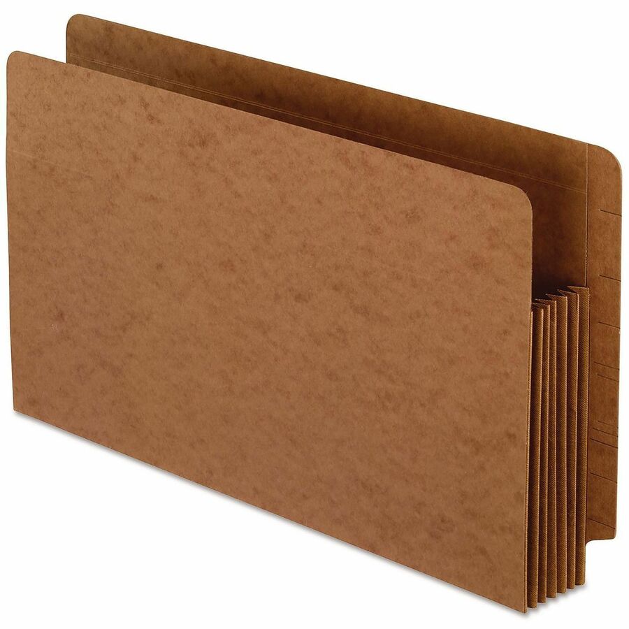 Pendaflex Straight Tab Cut Legal File Pocket - 8 1/2" x 14" - 1050 Sheets Capacity - 5 1/4" Expansion - End Tab Location - 17 pt. - Red - 10 / Box