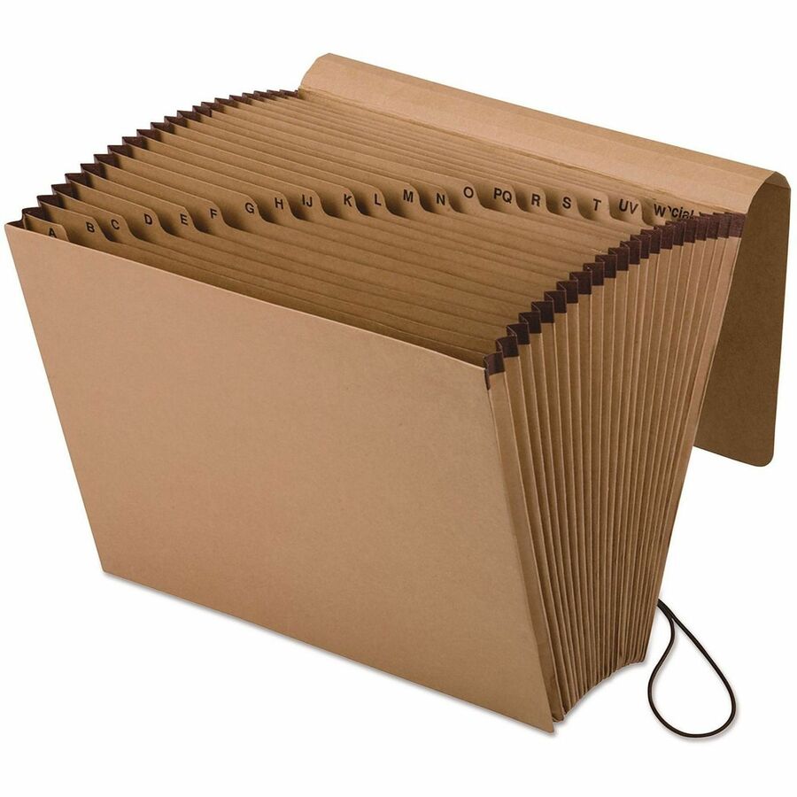Pendaflex Essentials Letter Expanding File - 8 1/2" x 11" - 7/8" Expansion - 21 Pocket - Kraft, Tyvek - Brown - Reinforced Gusset, Elastic Closure - 0% Recycled - 1 Each