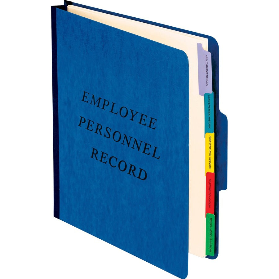 Pendaflex 1/3 Tab Cut Letter Organizer Folder - 8 1/2" x 11" - 2" Expansion - Center Tab Position - 5 Divider - 20 pt. - Blue - Preprinted - 65% Recycled - 1 Each