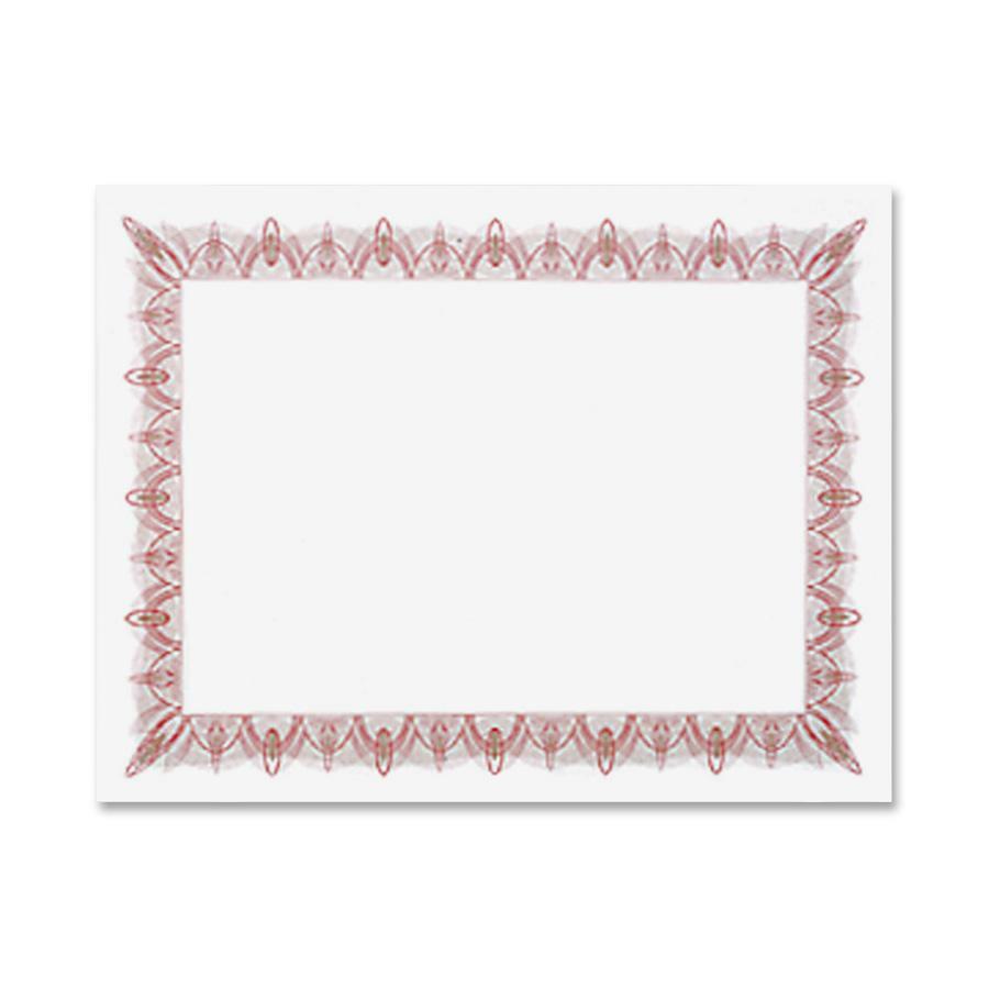 Geographics Gold Seal Parchment Certificates - 24 lb Basis Weight - 8.5" Width x 11" Length - Inkjet, Laser Compatible - Red with Red Border - Parchment Paper - 25 / Pack
