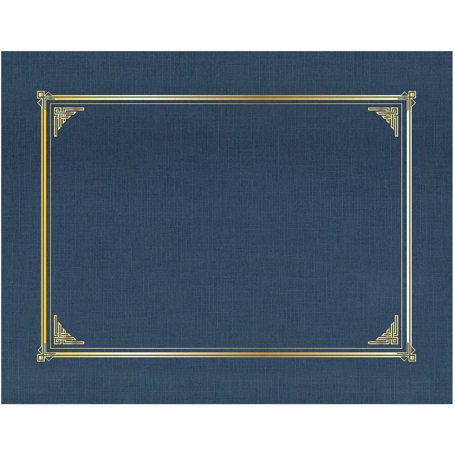 Geographics Letter, A4+ Recycled Certificate Holder - 8 1/2" x 11" , 10" x 8" , 8 17/64" x 11 11/16" - Linen - Navy Blue - Die-cut, Embossed - 30% Recycled - 6 / Pack