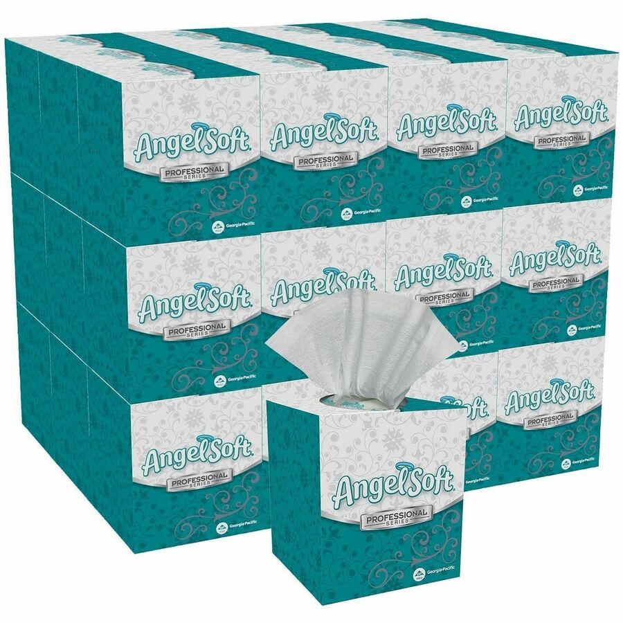 Angel Soft Professional Series Facial Tissue - 2 Ply - 8.80" Width x 7.60" Length - White - 96/Box - 36 / Carton