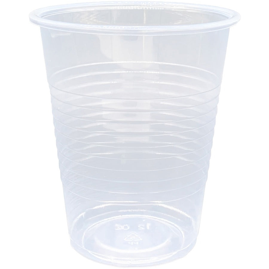 Genuine Joe 12 oz Transparent Beverage Cups - 12 fl oz - Clear - Plastic - Cold Drink - 100/Pack - 10 / Carton