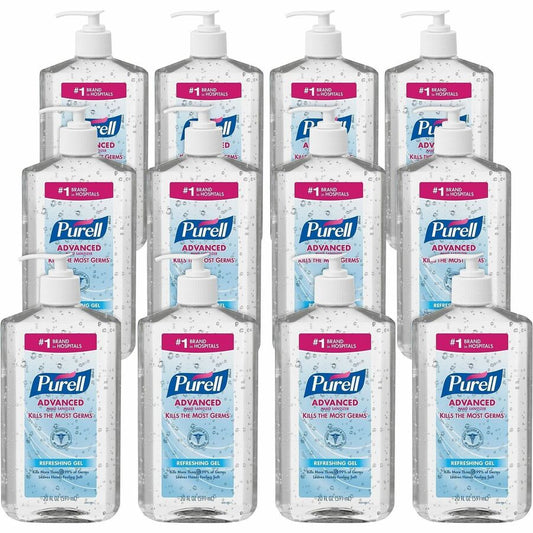 PURELL, Advanced Hand Sanitizer - Clean Scent - 20 fl oz - Pump Bottle Dispenser - Hand, Skin - Moisturizing - Clear - Triclosan-free, Paraben-free, Phthalate-free - 12 / Carton