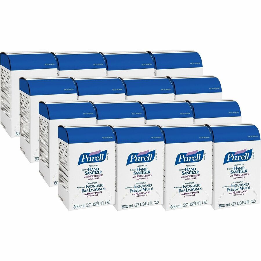 PURELL&reg, Hand Sanitizer Gel Refill - 27.05 fl oz - Kill Germs - Hand - Moisturizing - Clear - 12 / Carton