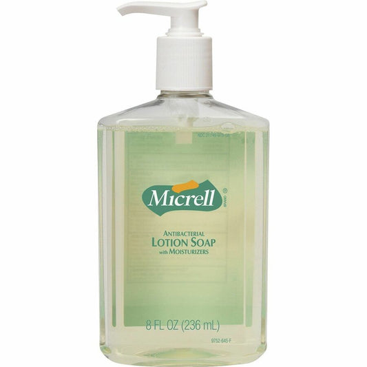 Micrell Antibacterial Lotion Soap - Citrus Scent - 8 fl oz - Push Pump Dispenser - Kill Germs - Hand - Antibacterial - Anti-irritant, Bio-based - 1 Each