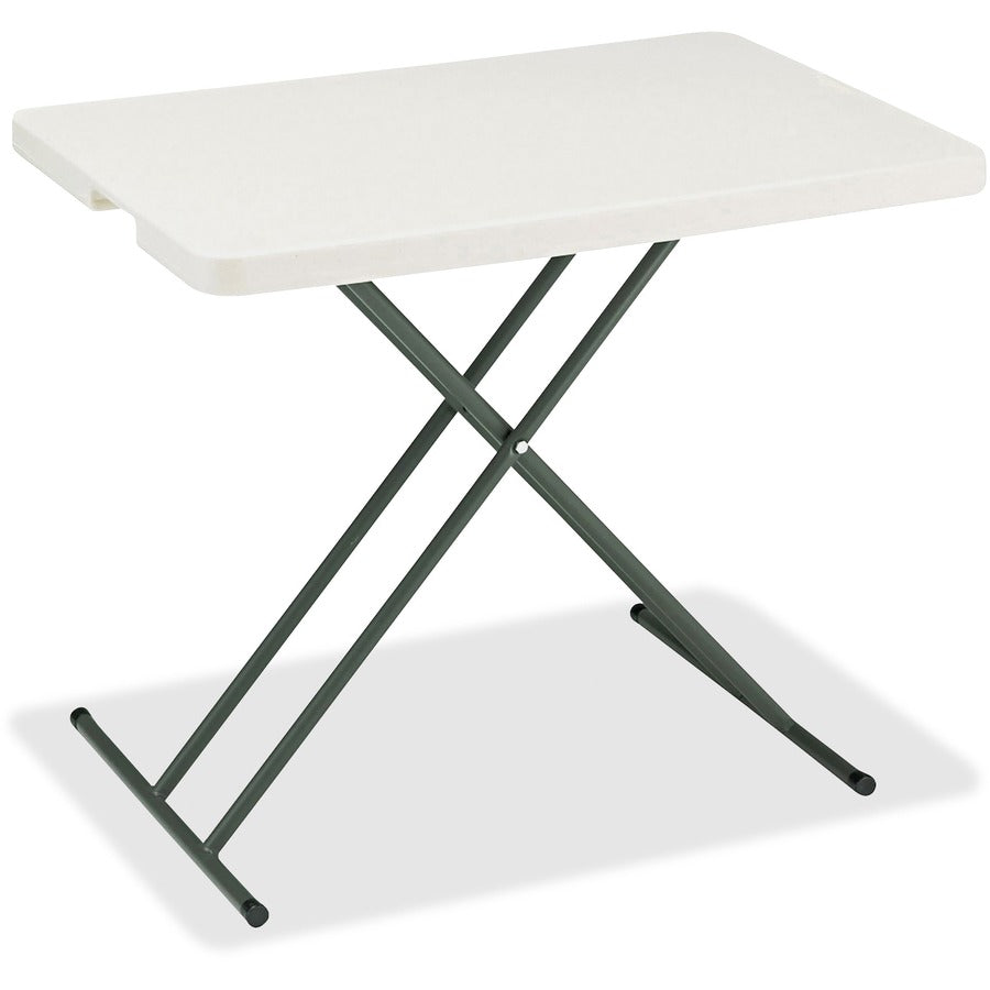 Iceberg IndestrucTable TOO 1200 Series Adjustable Personal Folding Table - Rectangle Top - 25 lb Capacity - Height Adjustable - 25" to 28" Adjustment - 20" Table Top Length x 30" Table Top Width - Business Environment - Platinum - Polyethylene Top Mate...