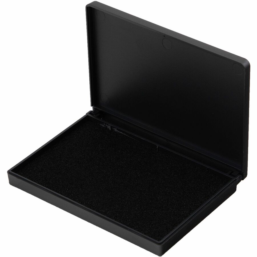 Charles Leonard Nontoxic Foam Ink Pads - 2.8" Width x 4.3" Length - Foam Pad - Black Ink - Black - 1 Each