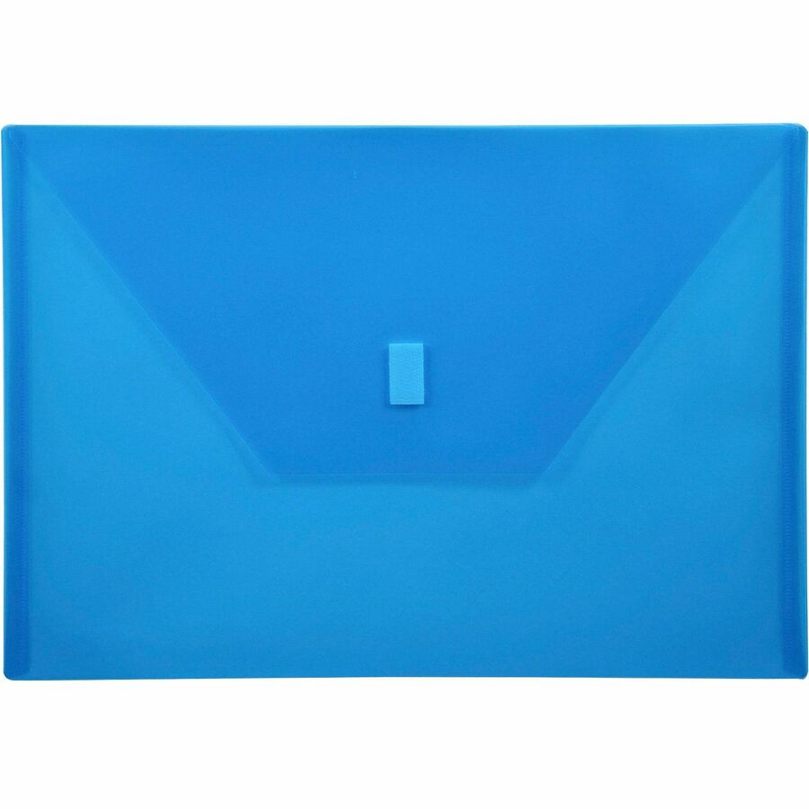 Lion A4 File Pocket - 8 17/64" x 11 11/16" - Polypropylene - Blue - Weather Proof, Hook & Loop Closure, Heavy Duty - 20% Recycled - 1 Each