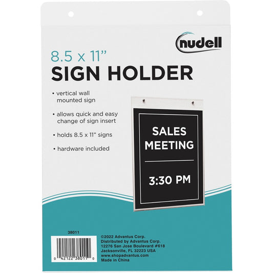 Golite nu-dell Sign Holder - Support 8.50" x 11" Media - Vertical - Plastic - Clear - 1 Each
