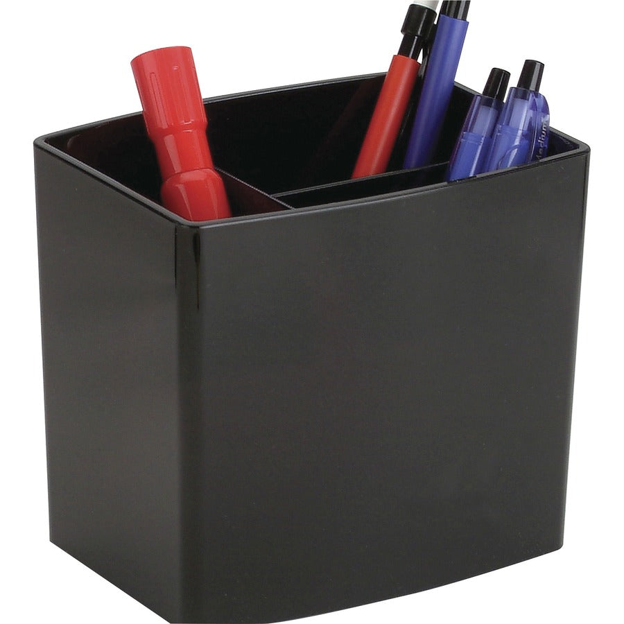 Officemate 2200 Series Large Pencil Cup - 4.5" Height x 5" Width x 3.8" Depth - Plastic - Black - 1 Each