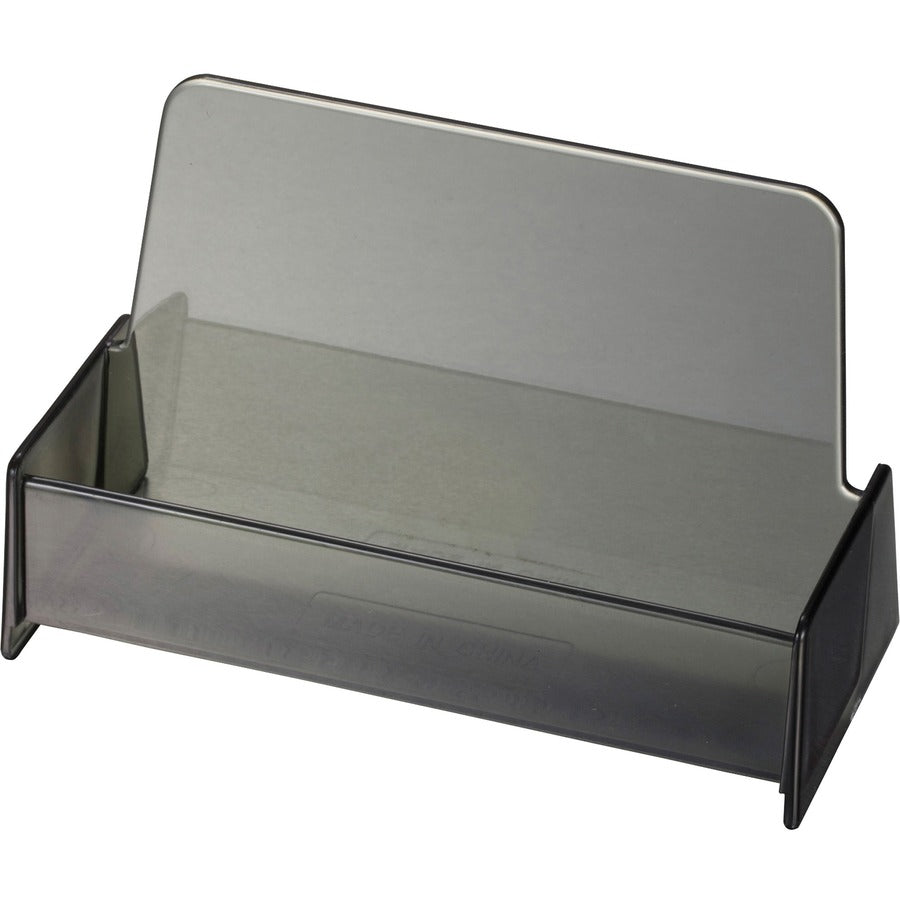 Officemate Business Card Holders - 1.9" Height x 3.9" Width x 2.4" Depth - Plastic - Smoke - 1 Each