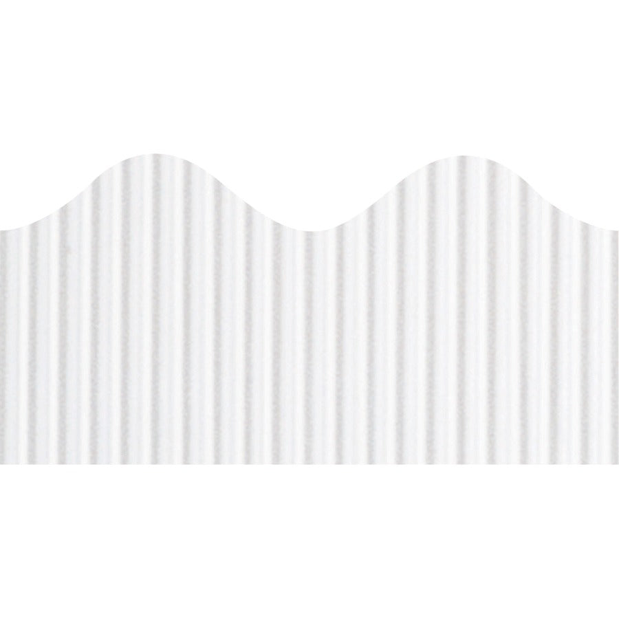 Bordette Decorative Border - Rectangle with Scalloped Trim Shape - Pin-up - Fadeless - 2.25" Width x 600" Length - White - Paper - 1 Roll