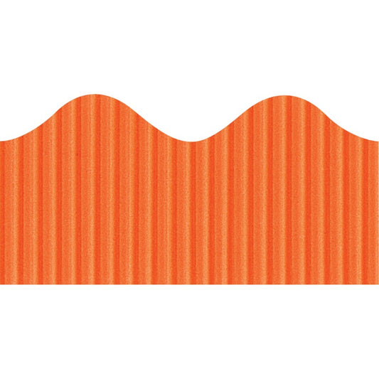 Bordette Decorative Border - Rectangle with Scalloped Trim Shape - Pin-up - Fadeless - 4" Height x 2.25" Width x 600" Length - Orange - Paper - 1 Roll