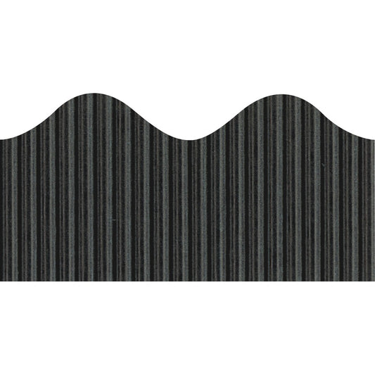 Bordette Decorative Border - Rectangle with Scalloped Trim Shape - Pin-up - Fadeless - 2.25" Width x 600" Length - Black - Paper - 1 Roll