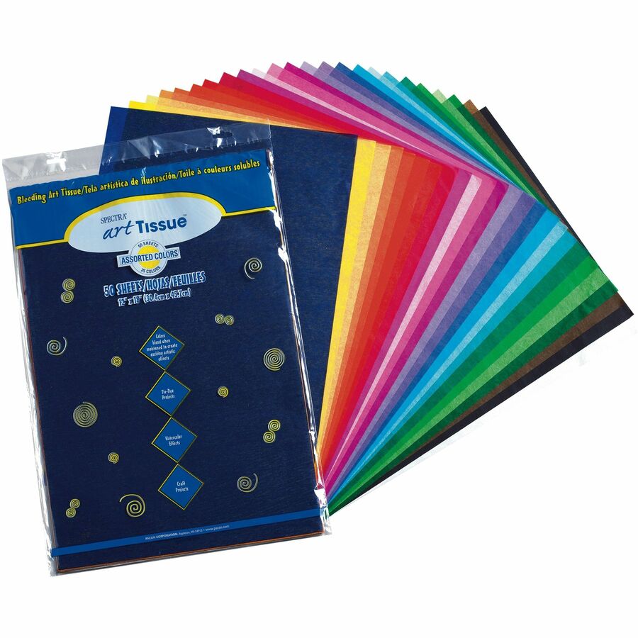 Spectra Art Tissue Paper Assortment - 12" Width x 18" Length - Assorted - 1 Pack