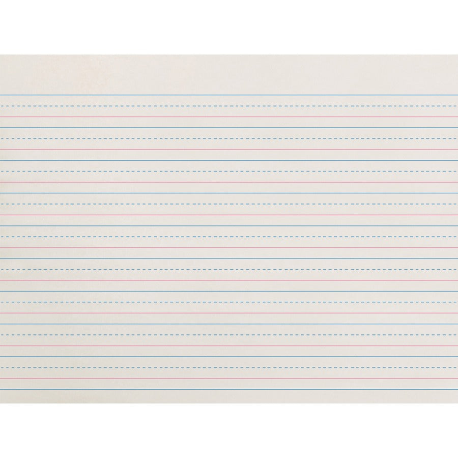 Zaner-Bloser Dotted Midline Newsprint Paper - 500 Sheets - 0.50" Ruled - Unruled Margin - 10 1/2" x 8" Sheet Size - White Paper - 1 Pack