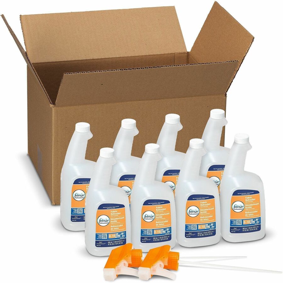 Febreze Fabric Refresher Spray - Spray - 32 fl oz (1 quart) - Fresh Scent - 8 / Carton - White