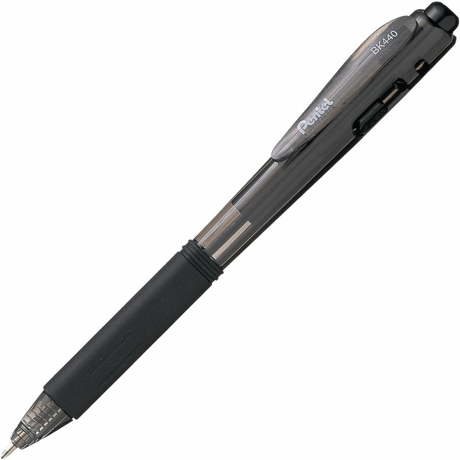 Pentel WOW! Retractable Ballpoint Pens - Retractable - Black Ink - Black Barrel - 12 / Dozen