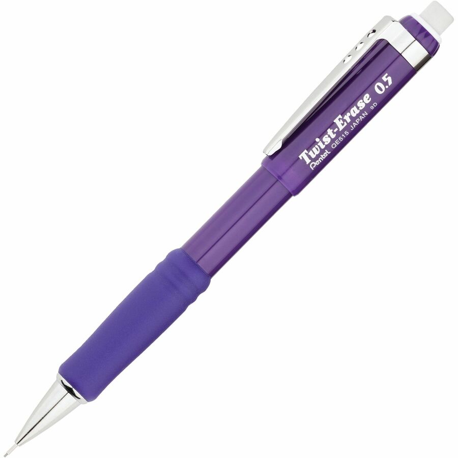 Pentel Twist-Erase III Mechanical Pencils - 0.5 mm Black Lead - #2 - Refillable - Violet Barrel - 1 Each
