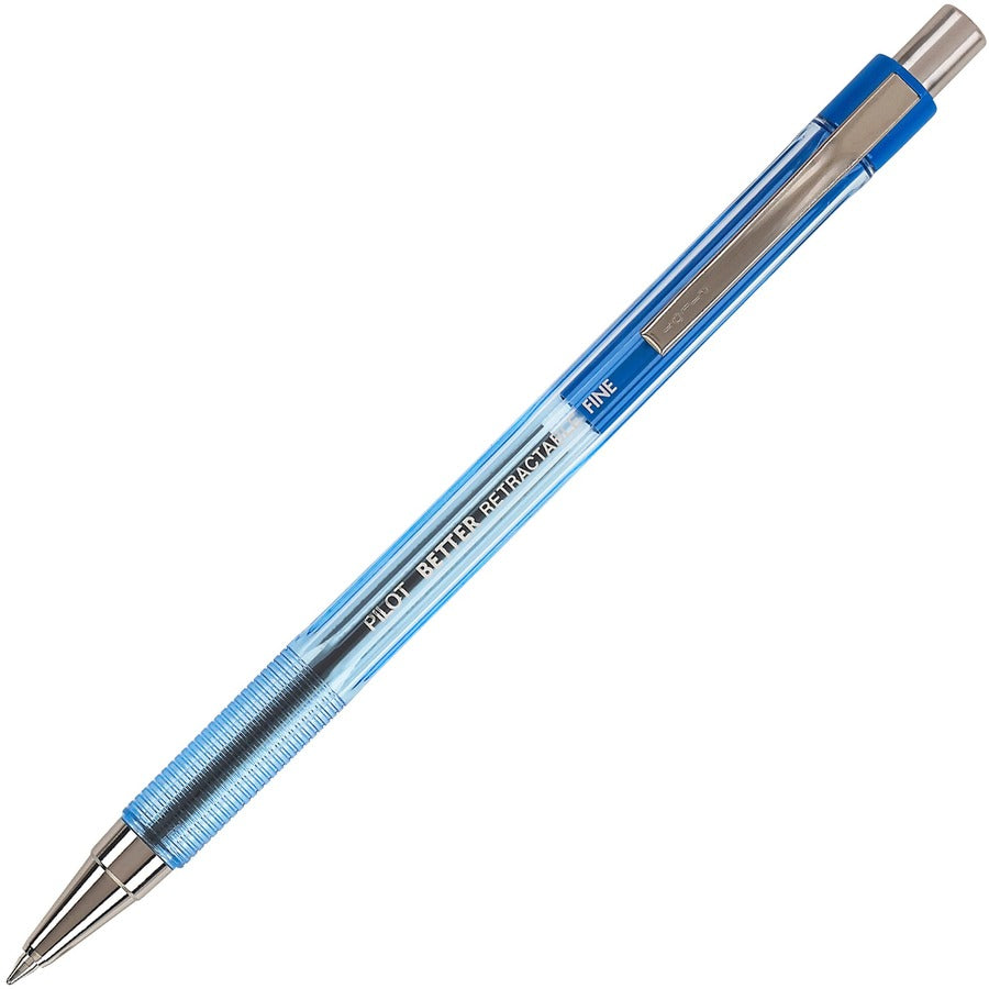 Pilot Better Retractable Ballpoint Pens - Refillable - Retractable - Blue Ink - Translucent Barrel - 12 / Dozen