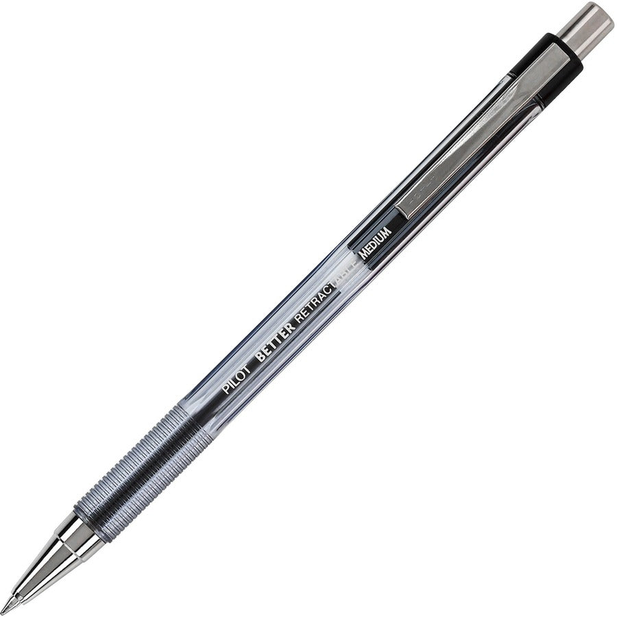 Pilot Better Retractable Ballpoint Pens - Refillable - Retractable - Black Ink - Translucent Barrel - 12 / Dozen
