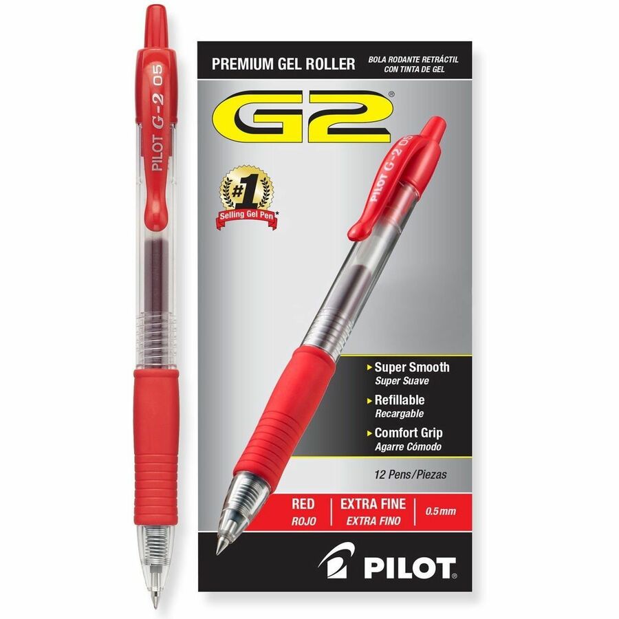 G2 Premium Gel Ink Retractable Pens - Refillable - Retractable - Red Ink - Gel-based - 12 / Dozen