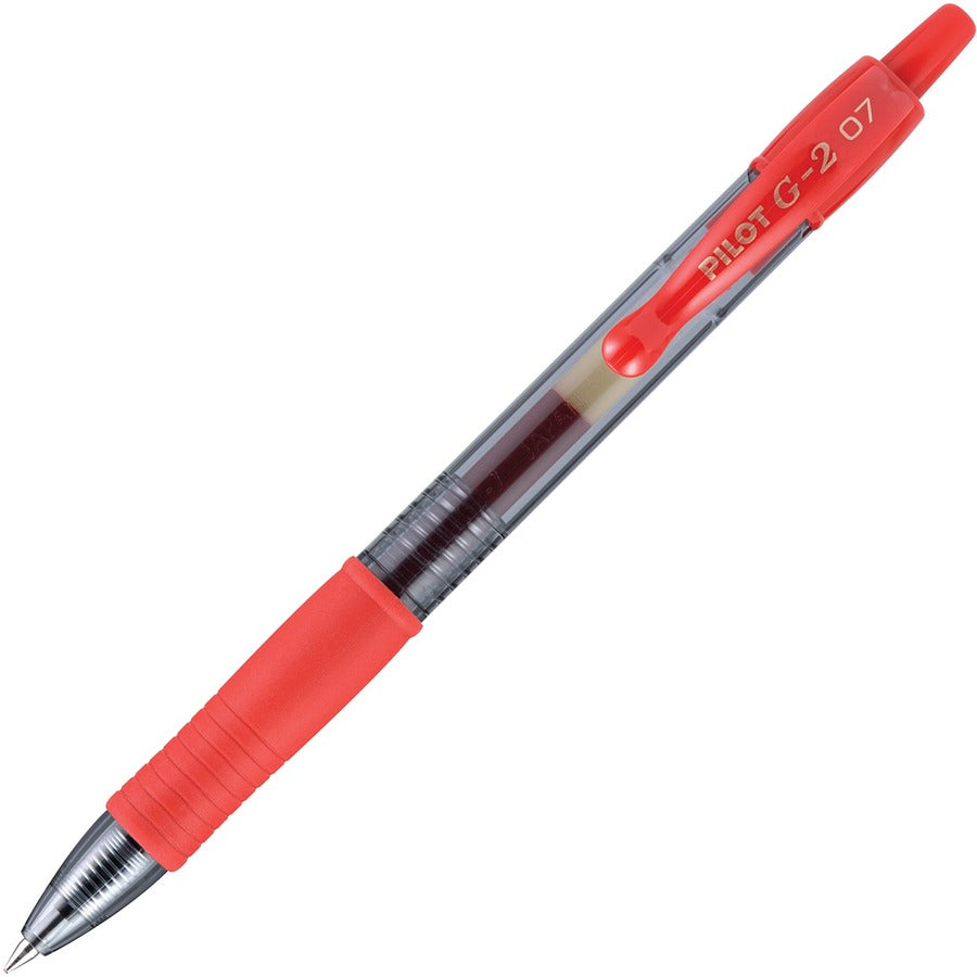 G2 Premium Gel Ink Retractable Pens - Refillable - Retractable - Red Ink - Gel-based - Clear Barrel - 12 / Dozen