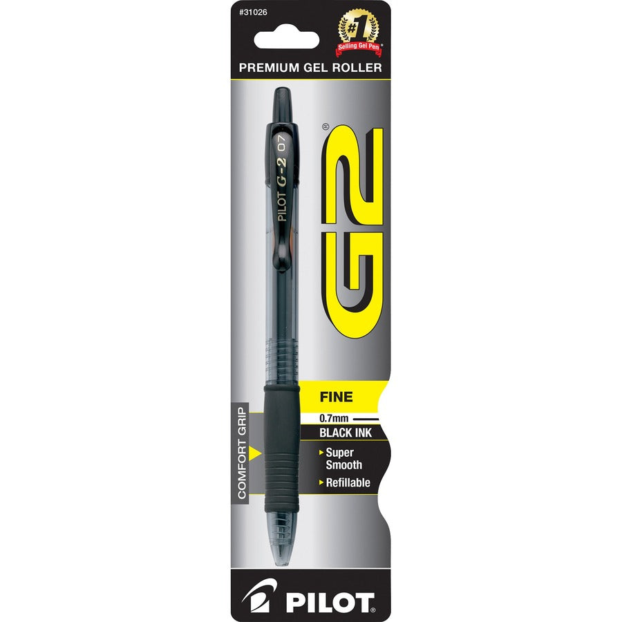G2 Premium Gel Ink Retractable Pen - Refillable - Retractable - Black Ink - Gel-based - Translucent Barrel - 1 Each