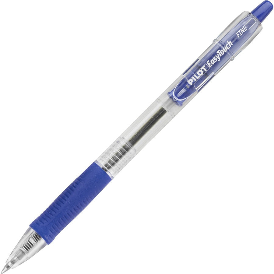 Pilot Retractable Ballpoint Pens - Refillable - Retractable - Blue Ink - Clear Barrel - 12 / Dozen
