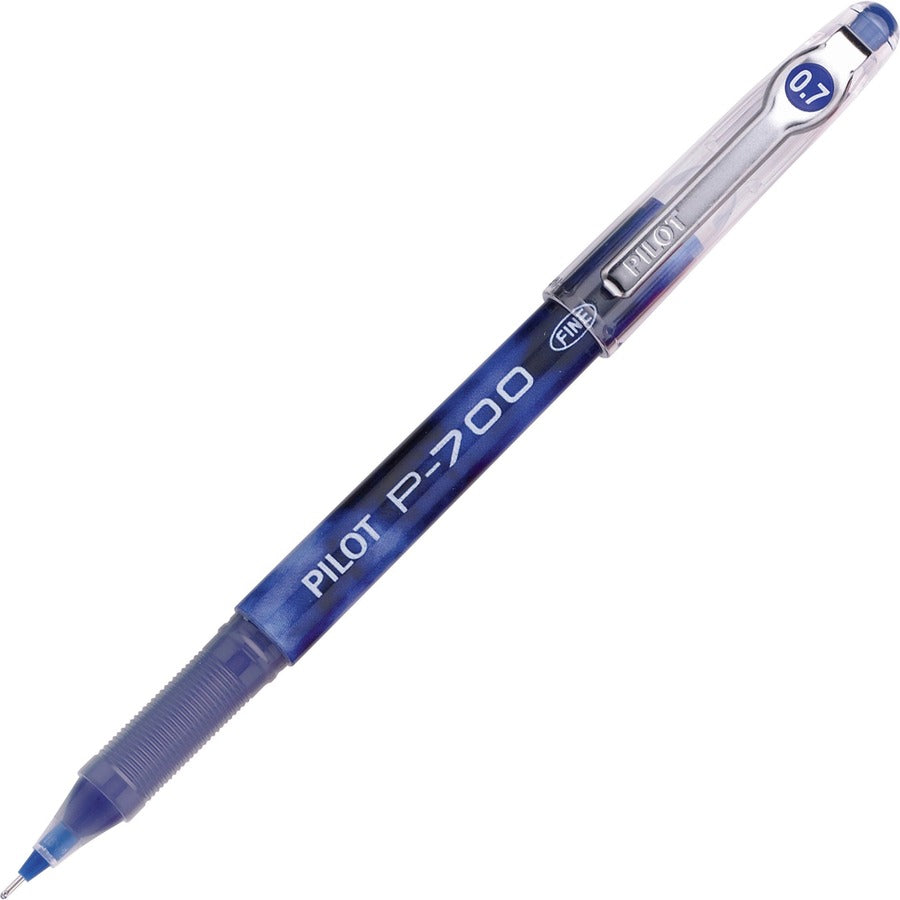 Pilot Precise P-700 Precision Point Fine Capped Gel Rolling Ball Pens - Blue Ink - Gel-based - Blue Barrel - 12 / Dozen