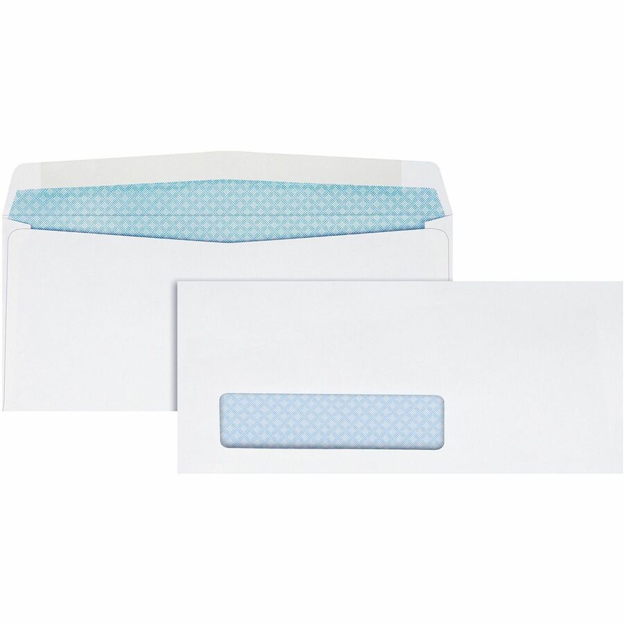 Quality Park No. 8-5/8 Single Window Security Tinted Check Envelope - Single Window - #8 5/8 - 3 5/8" Width x 8 5/8" Length - 24 lb - Gummed - White - Wove - 500 / Box