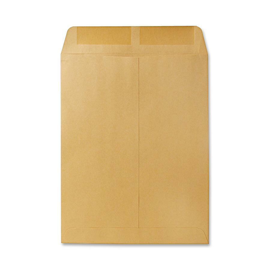 Quality Park 10 x 13 Catalog Envelopes with Gummed Flap - Catalog - #13 1/2 - 10" Width x 13" Length - 28 lb - Gummed - Kraft - Kraft - 100 / Box
