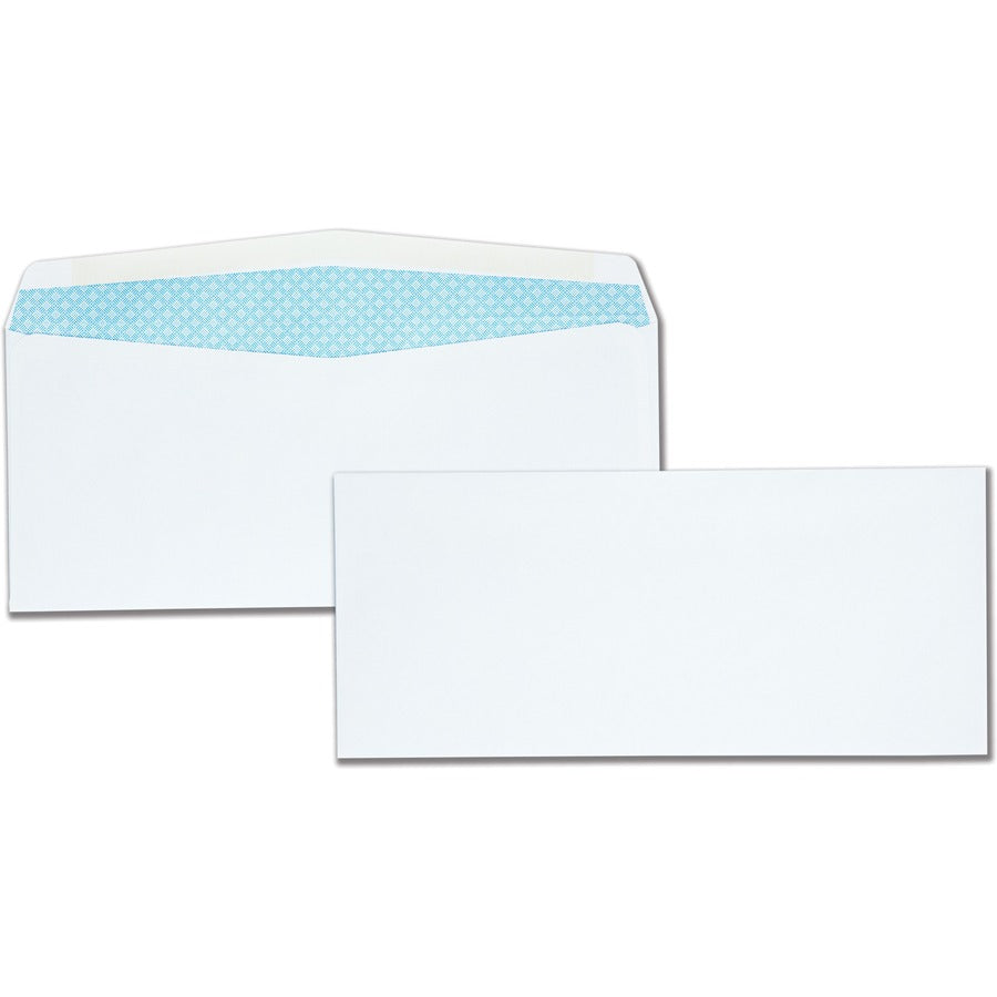 Quality Park No. 10 Security Tint Business Envelopes with Gummed Flap - Security - #10 - 4 1/8" Width x 9 1/2" Length - 24 lb - Gummed - White - Wove - 500 / Box