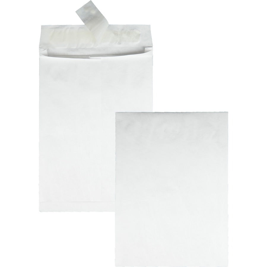Survivor&reg, 10 x 13 x 1-1/2 DuPont Tyvek Expansion Mailers with Self-Seal Envelopes - Expansion - 10" Width x 13" Length - 1 1/2" Gusset - 14 lb - Peel & Seal - White - Tyvek - 100 / Carton