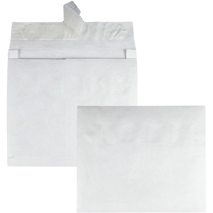 Survivor&reg, 10 x 13 x 2 DuPont Tyvek Expansion Mailers with Self-Seal Closure - Expansion - 10" Width x 13" Length - 2" Gusset - 14 lb - Peel & Seal - White - Tyvek - 100 / Carton