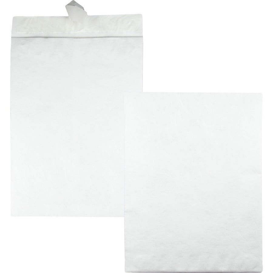 Survivor&reg, 14-1/4 x 20 DuPont Tyvek Catalog Mailers with Self-Seal Closure - Catalog - 14 1/4" Width x 20" Length - 18 lb - Peel & Seal - White - Tyvek - 25 / Box