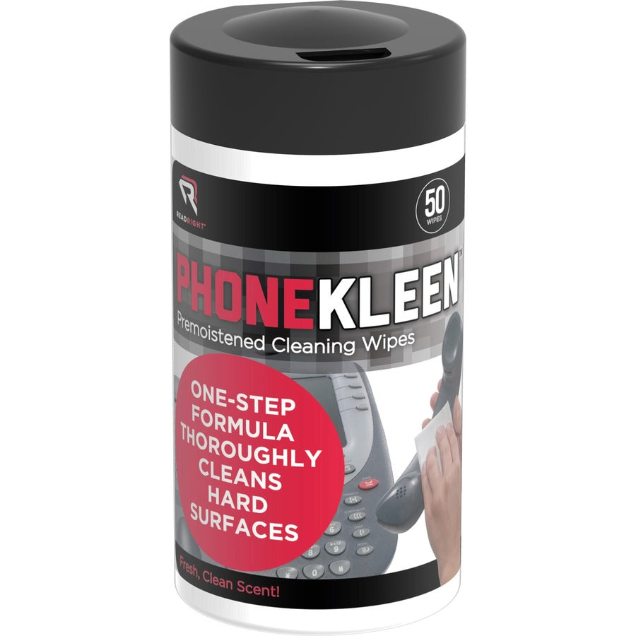 Read Right PhoneKleen Wipes - For Telephone - Pre-moistened - 50/Tub - 1 Each