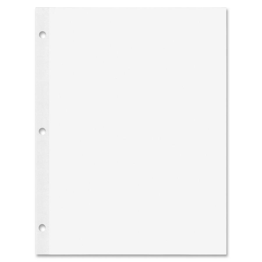 Rediform Heavyweight Reinforced Filler Paper - Letter - 100 Sheets - Plain - Stapled/Glued - 20 lb Basis Weight - Letter - 8 1/2" x 11" Sheet Size - White Paper - Heavyweight, Reinforced Edges, Punched - 1 Pack