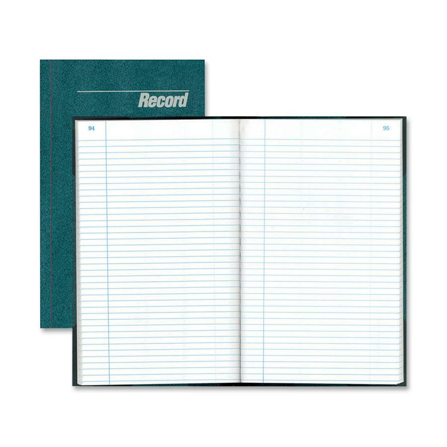 Rediform Granite Series Record Books - 300 Sheet(s) - Gummed - 7.25" x 12.25" Sheet Size - Blue - White Sheet(s) - Blue Print Color - Blue Cover - 1 Each